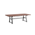 Modern Rectangular Dining Table with Sleek Wood Finish and Sturdy Metal Base